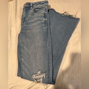 American Eagle medium washed ripped flared  Jeans. Size 6